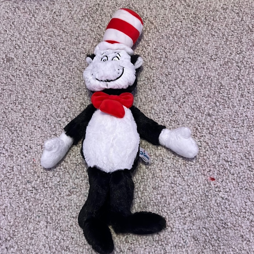 Cat-in-the-hat stuffed animal